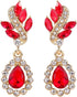 Preserved Red Rose in Glass Dome with Earring